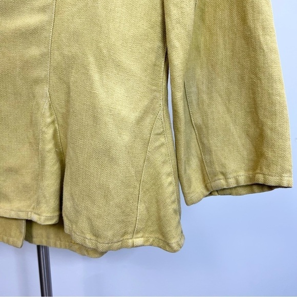 Jones New York lightweight yellow tailored 3/4 sleeve jacket 8 - Picture 5 of 9